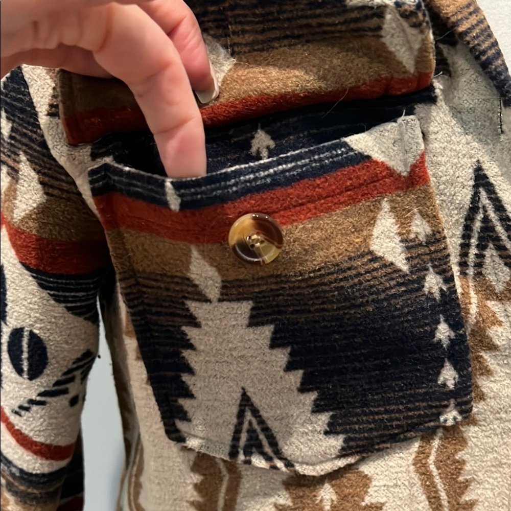 Geometric Patterned Shirt Jacket - image 3